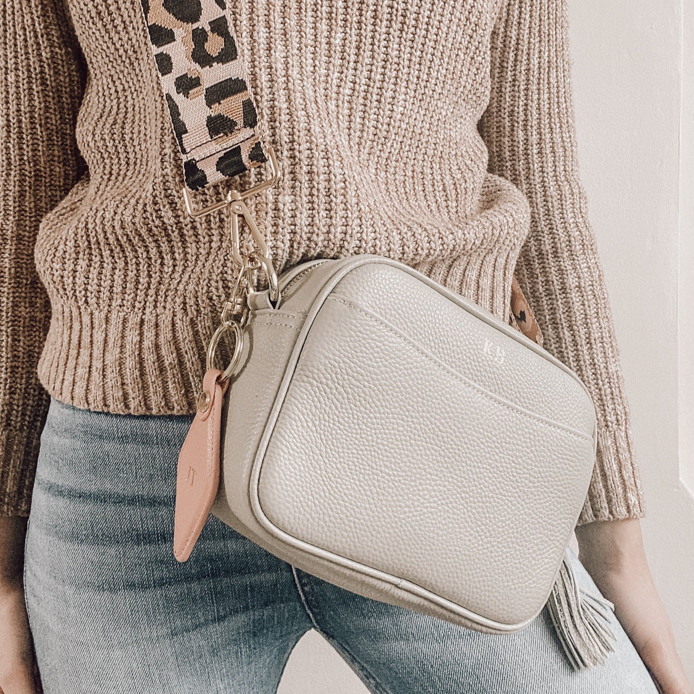 Pippa Crossover Bag with Interchangeable Strap - Stone