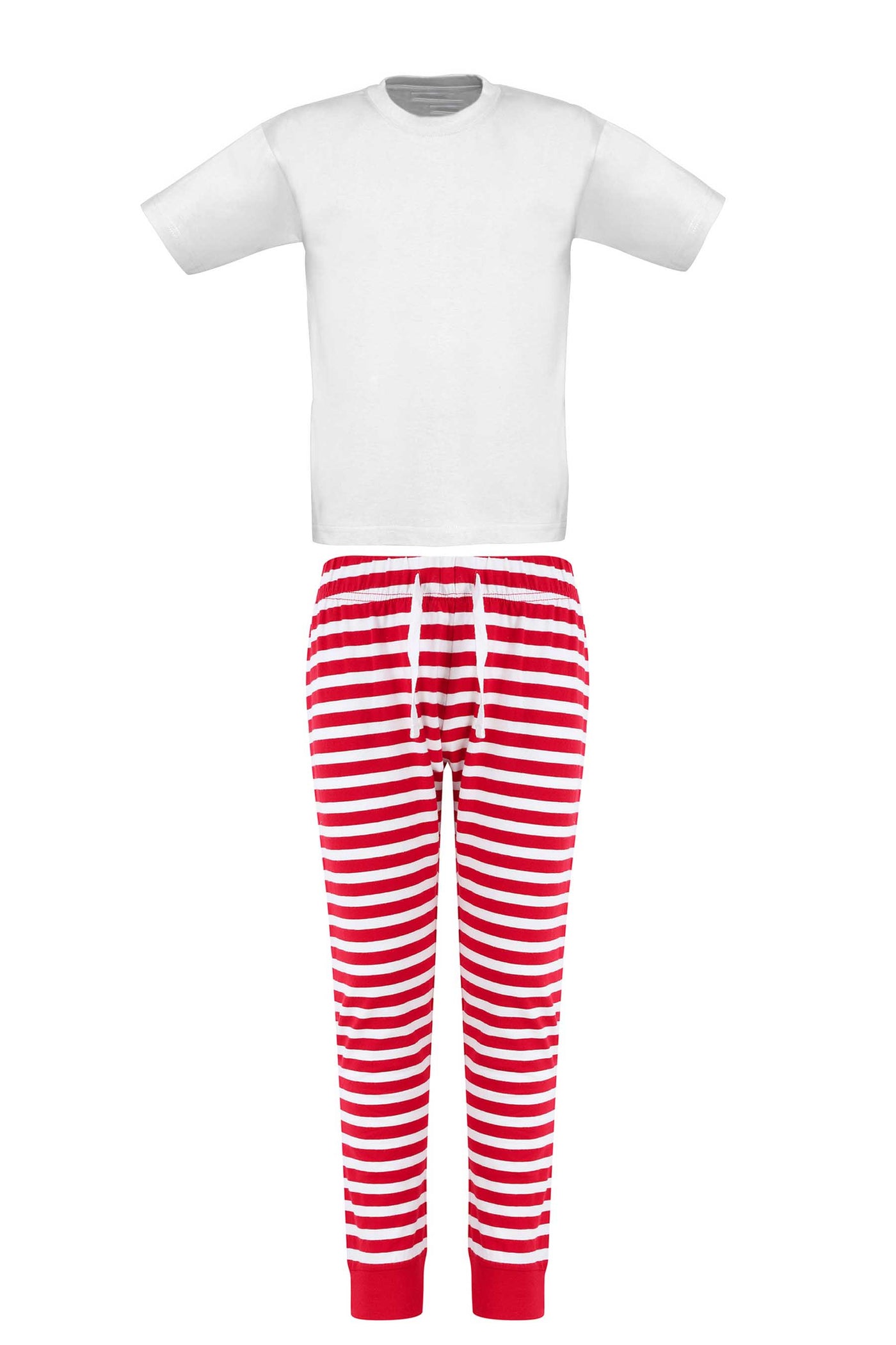 mens monogram pyjamas in red and white stripe