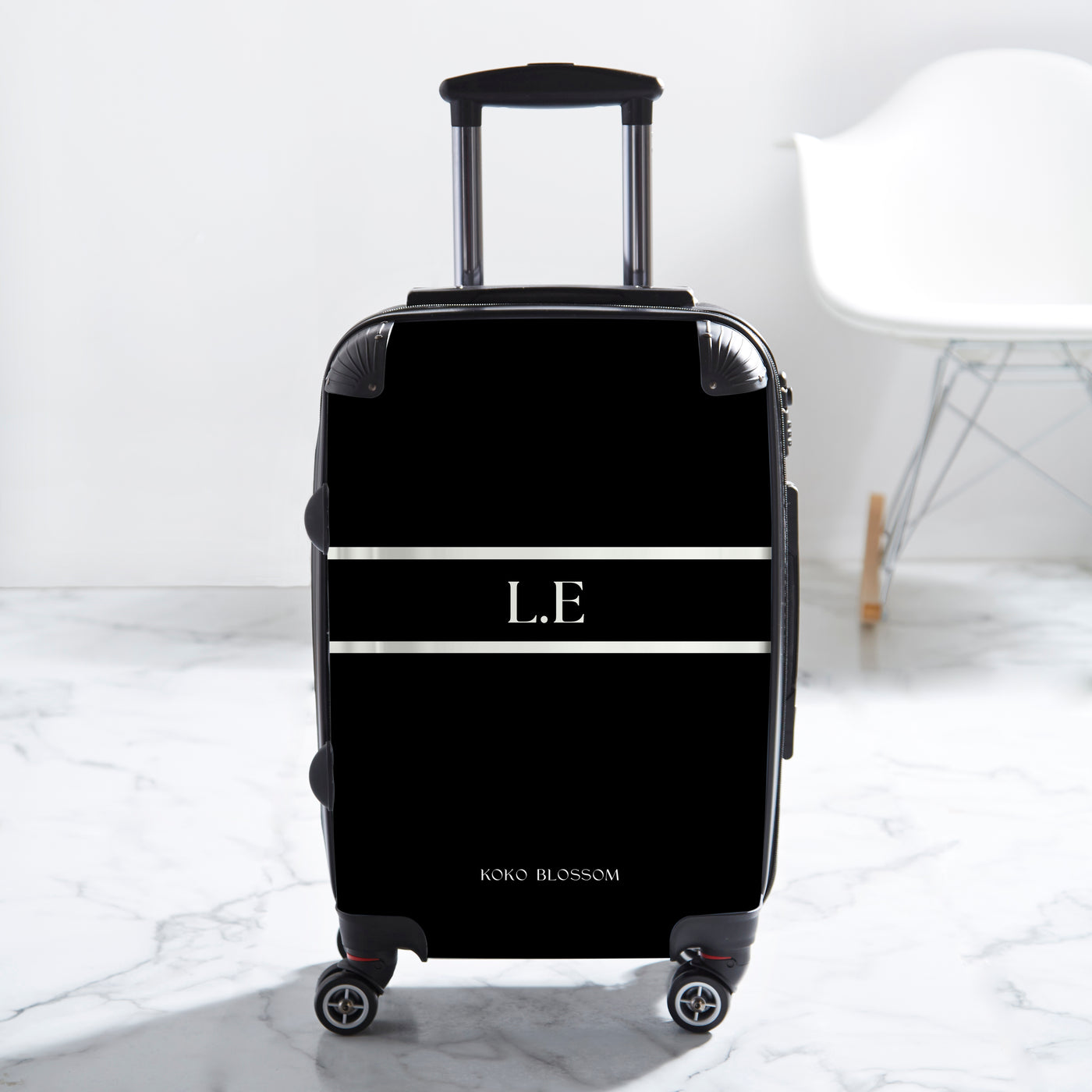 Personalised Suitcase | Tan Lines in Black