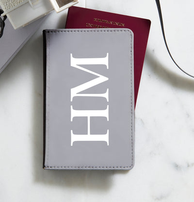 Personalised Passport Holder | Monogram in Dove