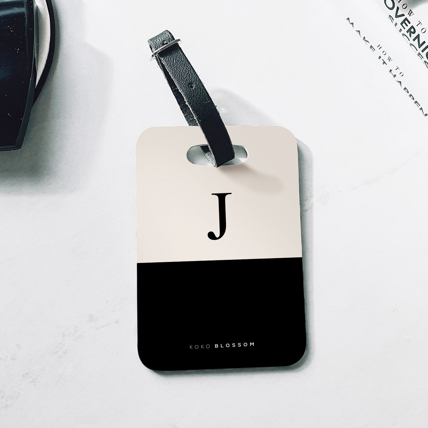 Personalised Suitcase | Black + Vanilla Colourblock
