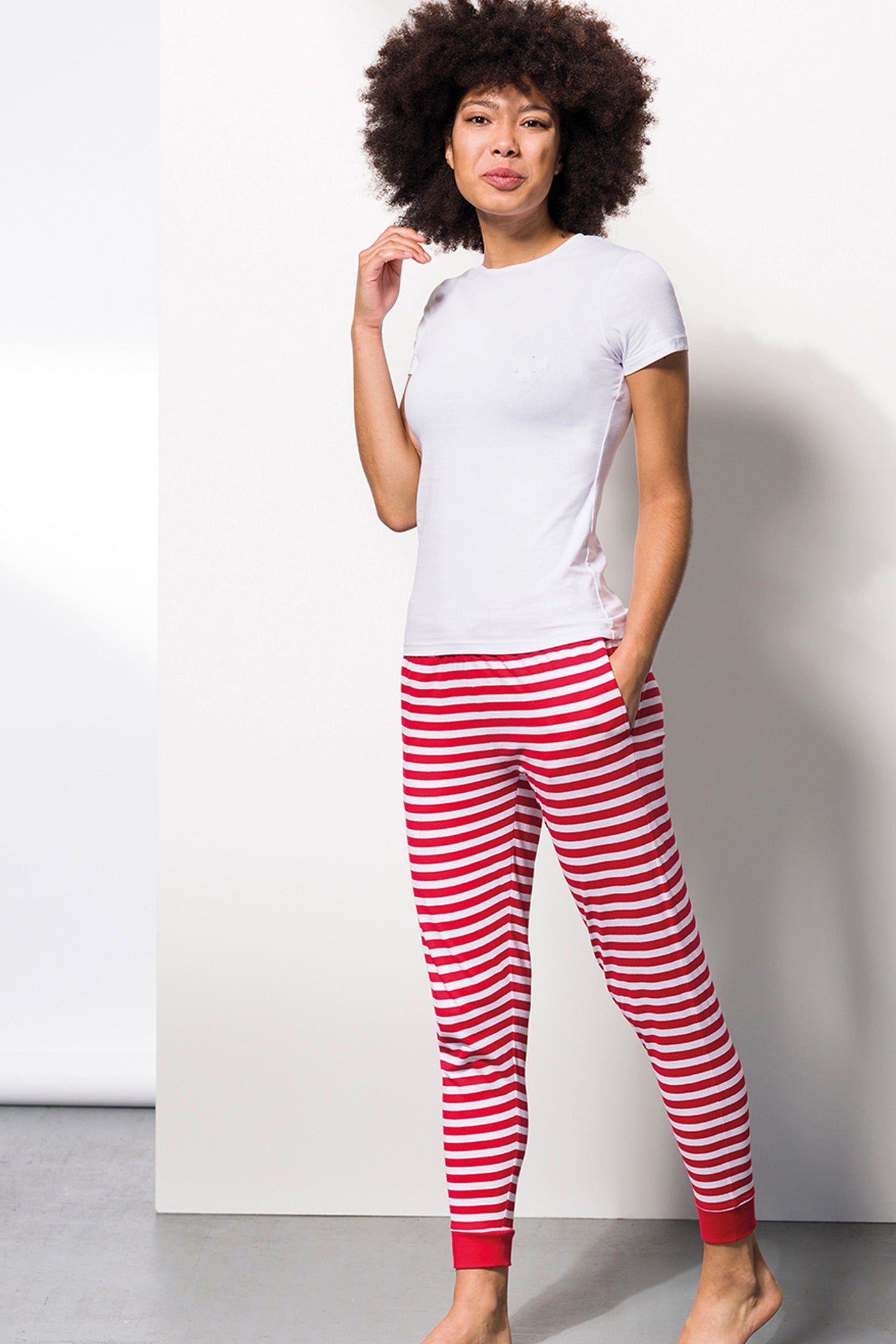 monograms women's red striped pyjamas