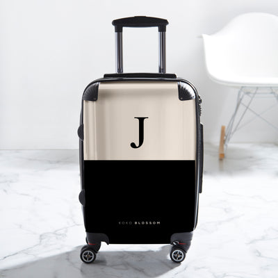 Personalised Luggage Tag | Black + Vanilla Colourblock