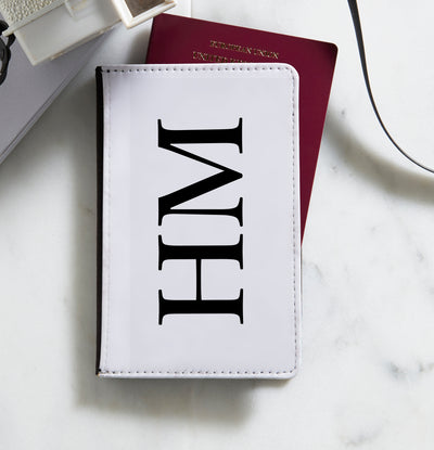 Personalised Passport Holder | Monogram in White