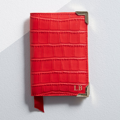 Red leather personalised passport cover