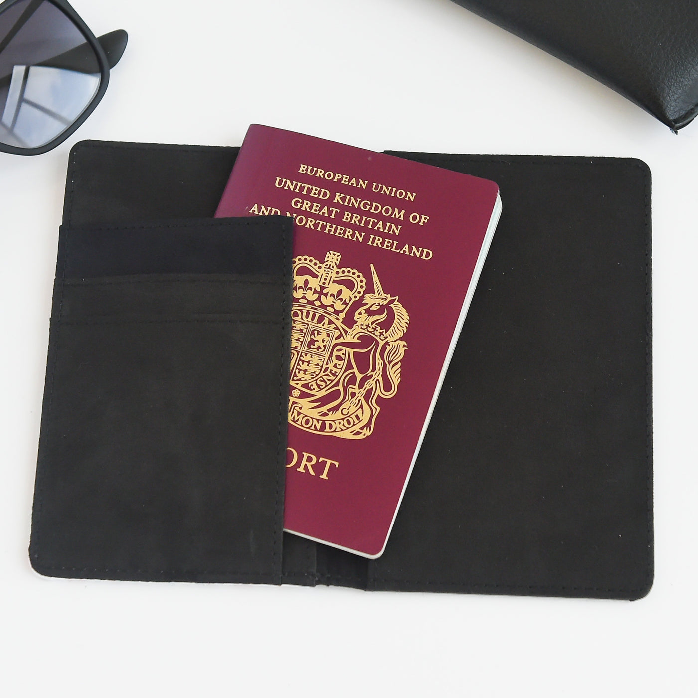 Personalised Passport Holder | Black + Vanilla Colourblock