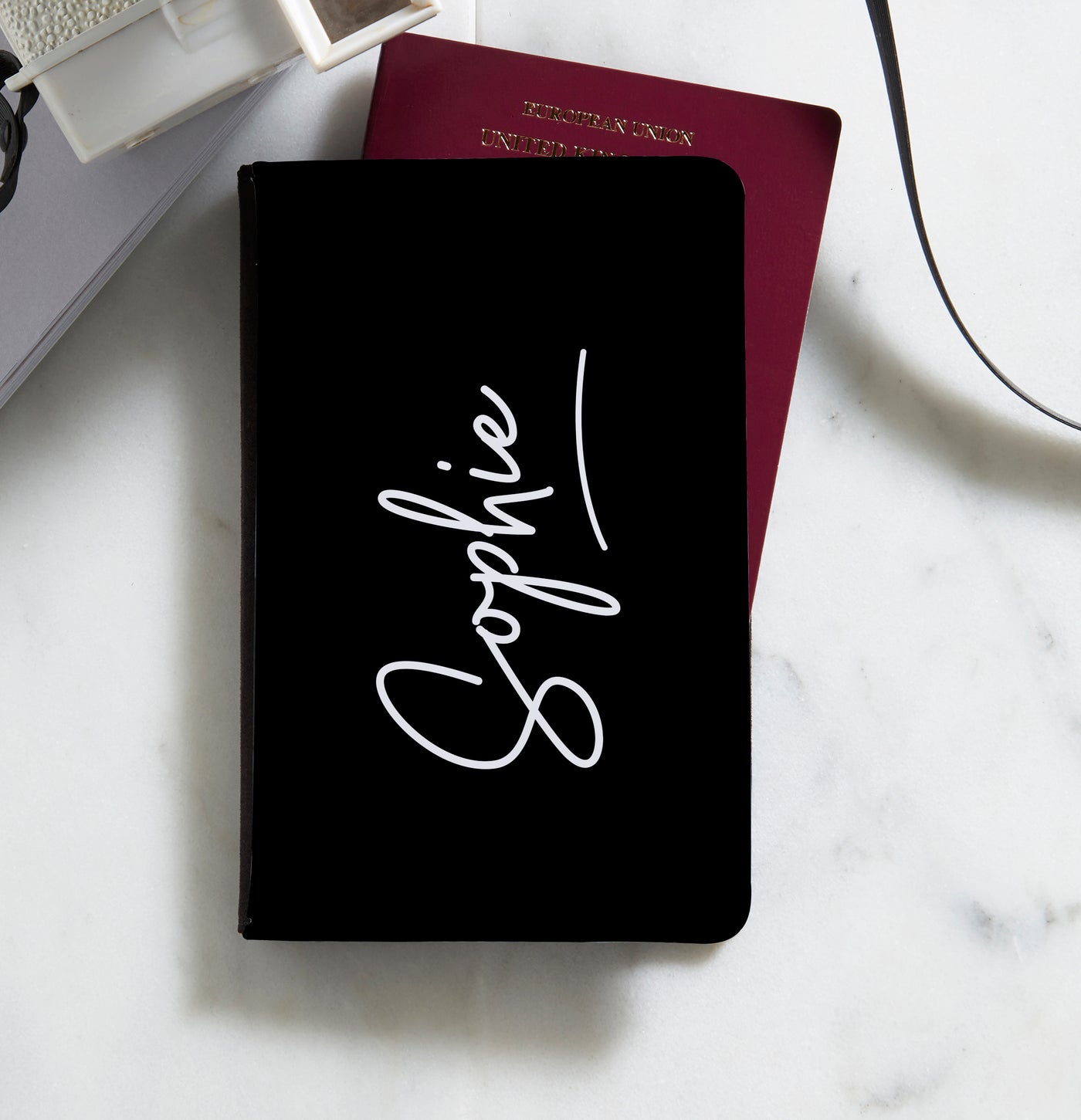 Personalised Passport Holder | Signature Black