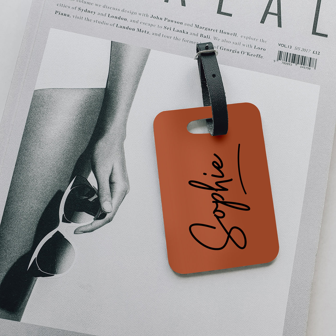 Personalised Luggage Tag | Signature in Caramel