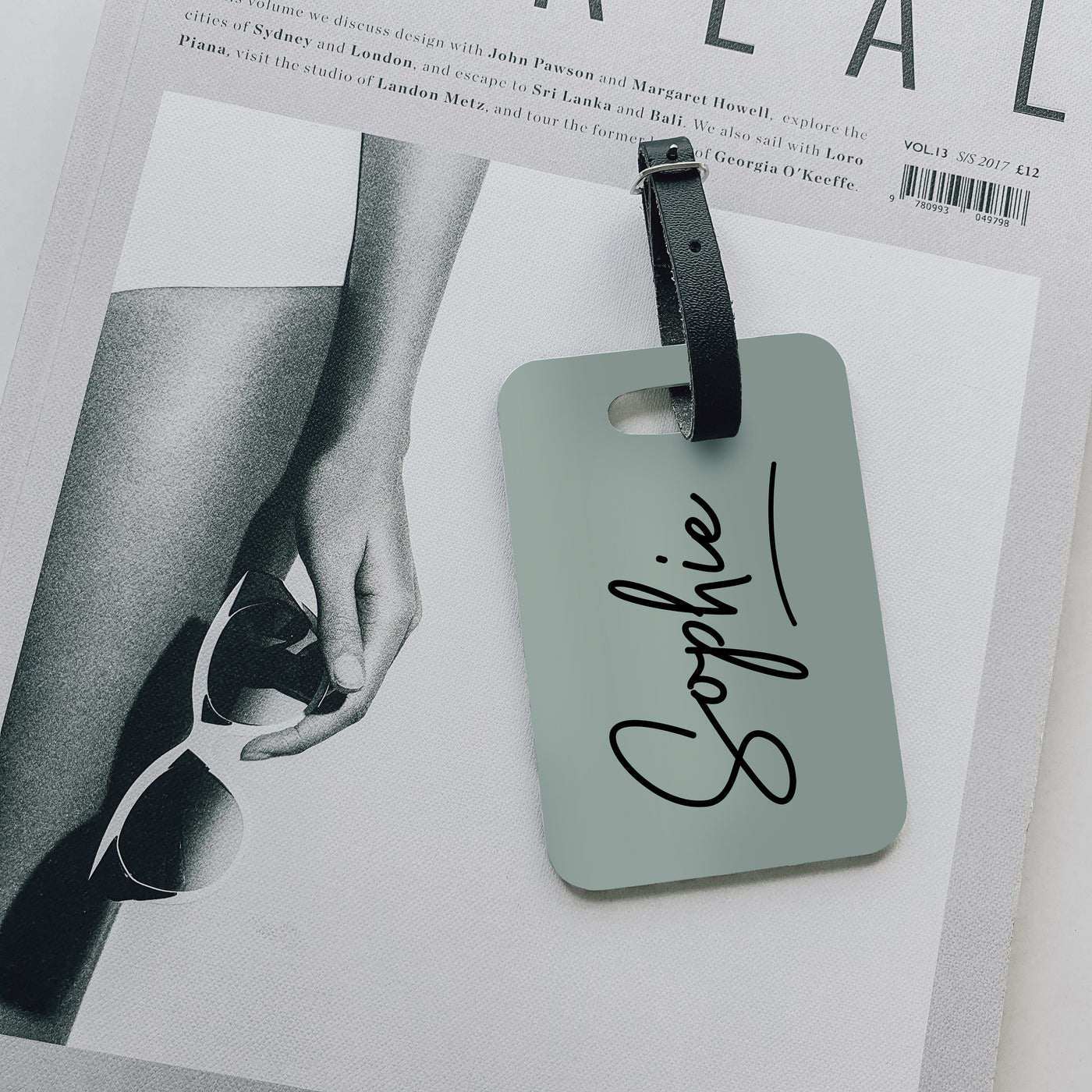 Personalised Luggage Tag | Signature in Sage