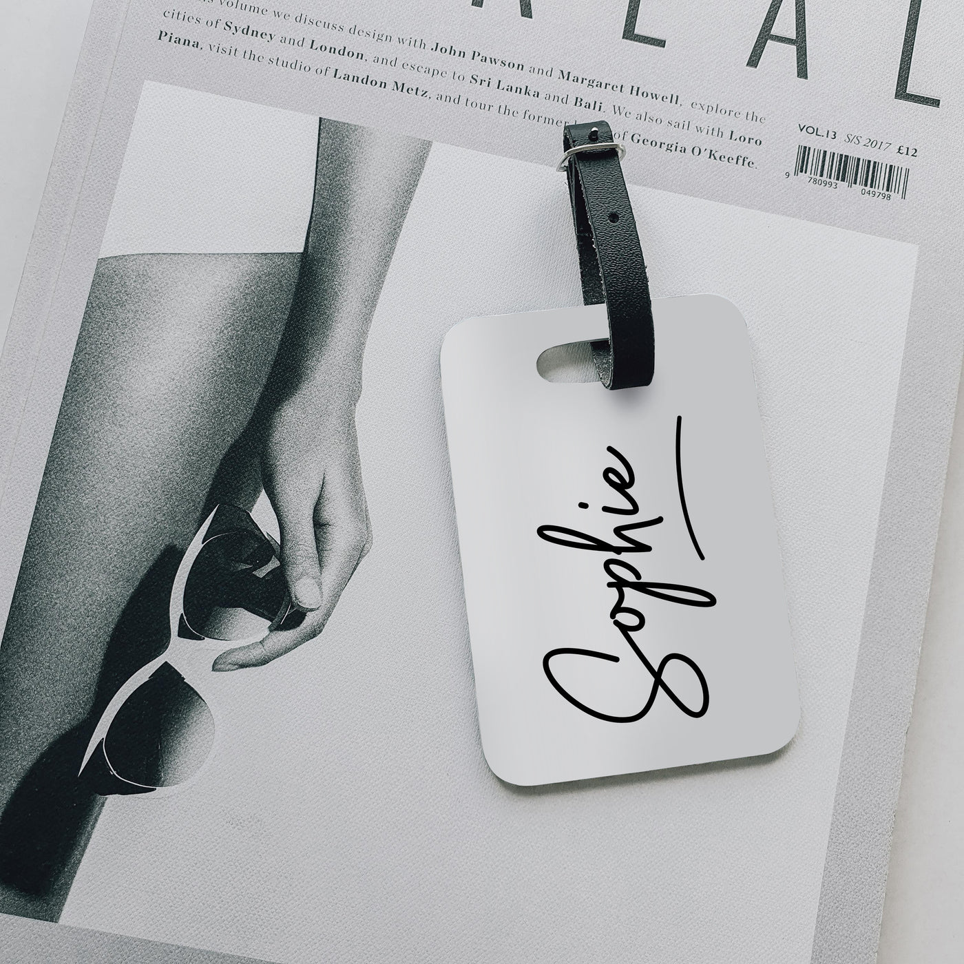 Personalised Luggage Tag | Signature in White