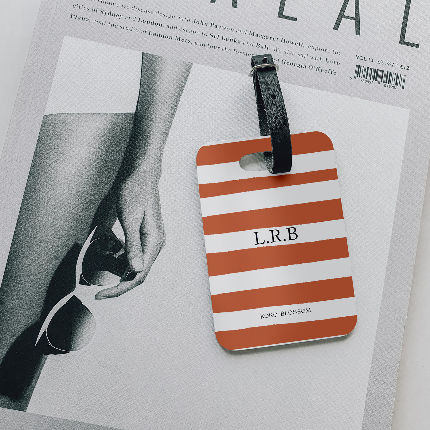 Personalised Luggage Tag | Sorrento Stripe in Caramel
