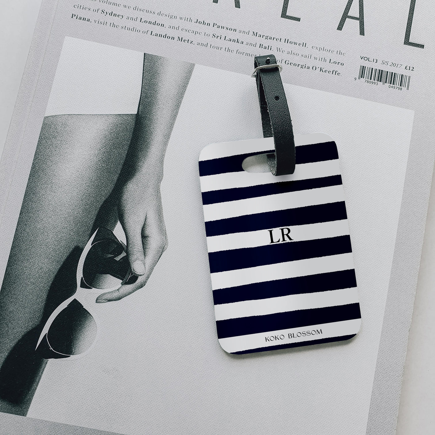 Personalised Luggage Tag | Sorrento Stripe in Midnight