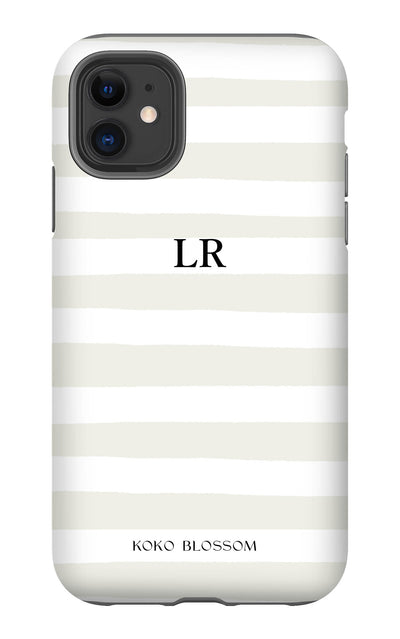 Personalised Phone Case | Sorrento Stripe in Vanilla