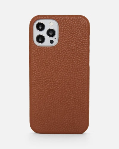 tan pebble leather phone case 