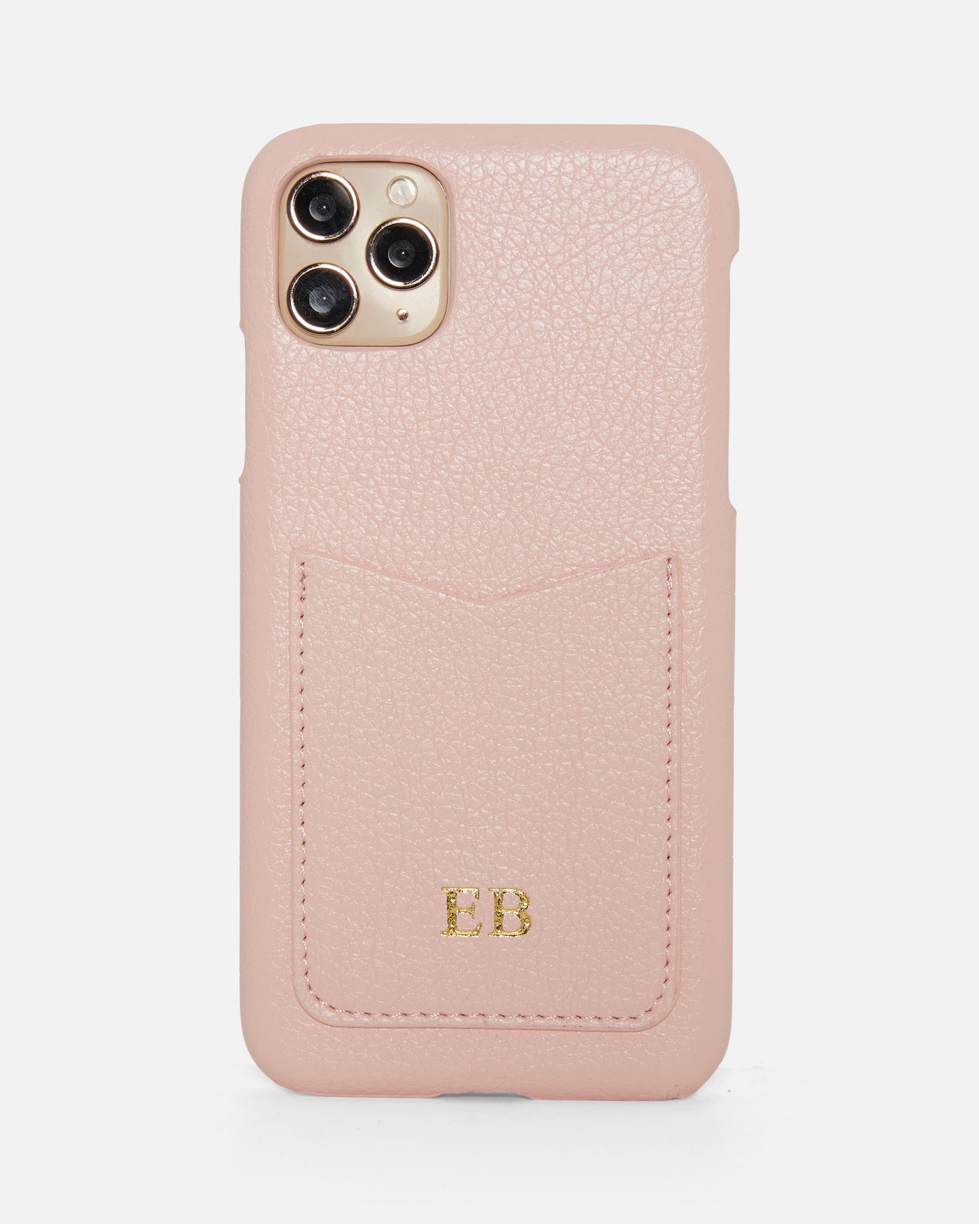 Pink leather phone case that can be personalised