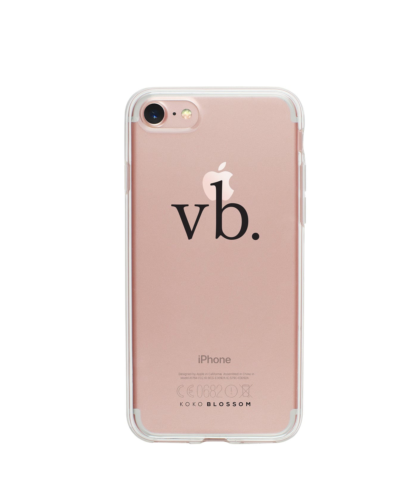 Monogram clear Phone Case with black initials 